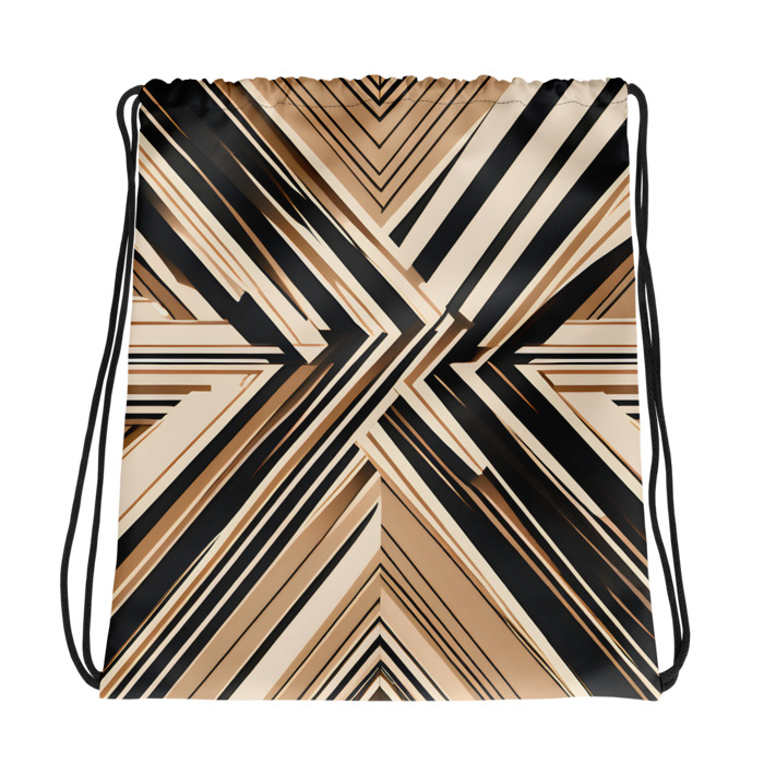 Drawstring Bag, #1, Golden X