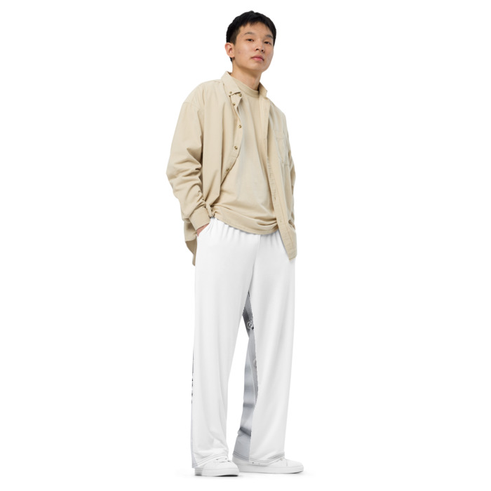 Unisex Wide-Leg Pants, #2, white long sleeve for men