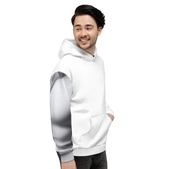 Recycled Unisex Hoodie, #2, white long sleeve for men
