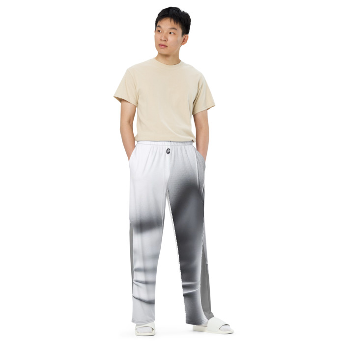 Unisex Wide-Leg Pants, #1, white long sleeve for men
